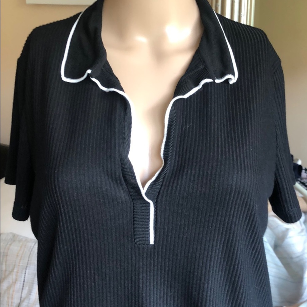 Massimo Dutti polo black & white size L